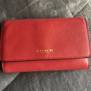 Red mini coach wallet